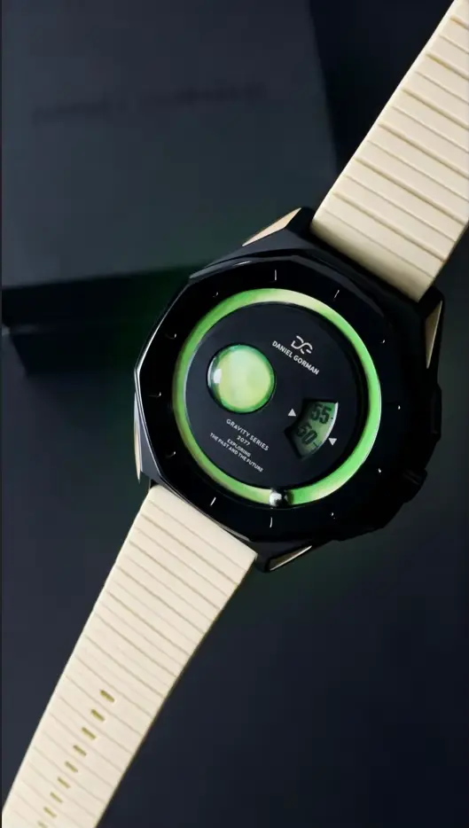 Daniel Gorman Gravity Series Jupiter Sport Montre pour homme Grande boîtier Quartz Bracelet en silicone étanche