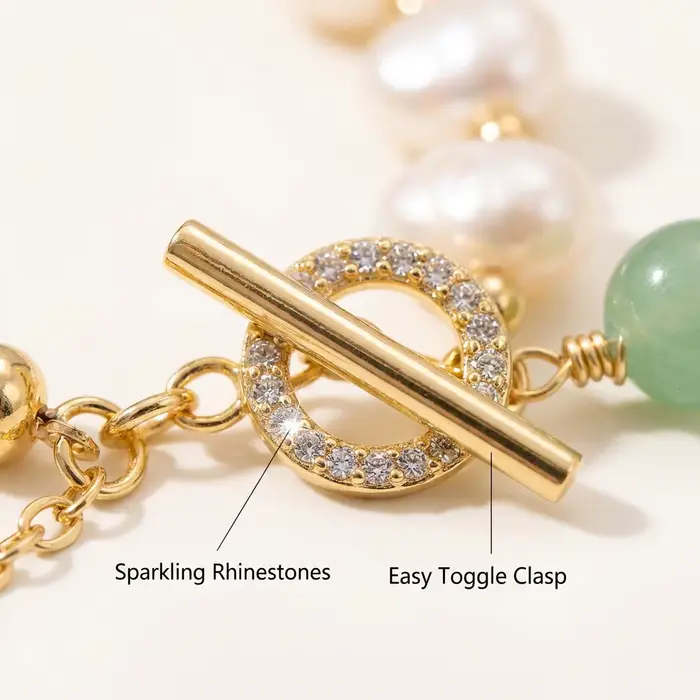 Bracelet élégant en perles d'imitation baroque irrégulières pour femmes