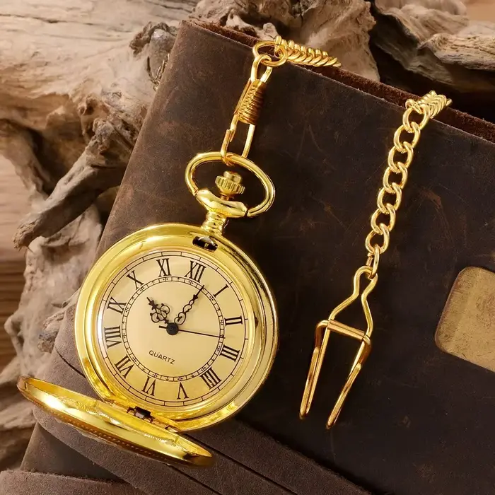 1 montre de poche à quartz pour hommes et femmes