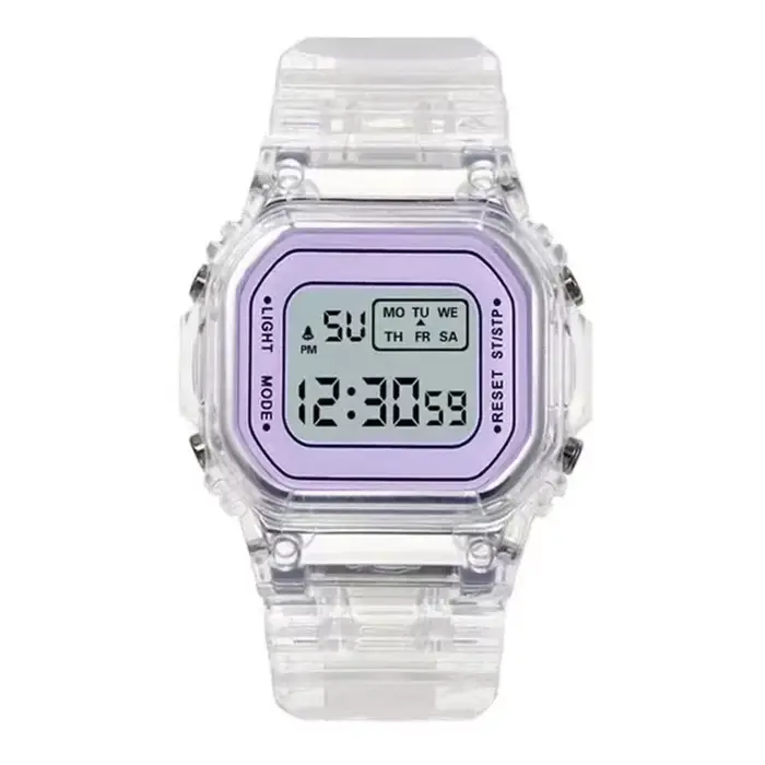 Montres électroniques pour femmes hommes bracelet en Silicone or Rose robe transparente montre-bracelet numérique LED horloge de Sport Relogio Feminino