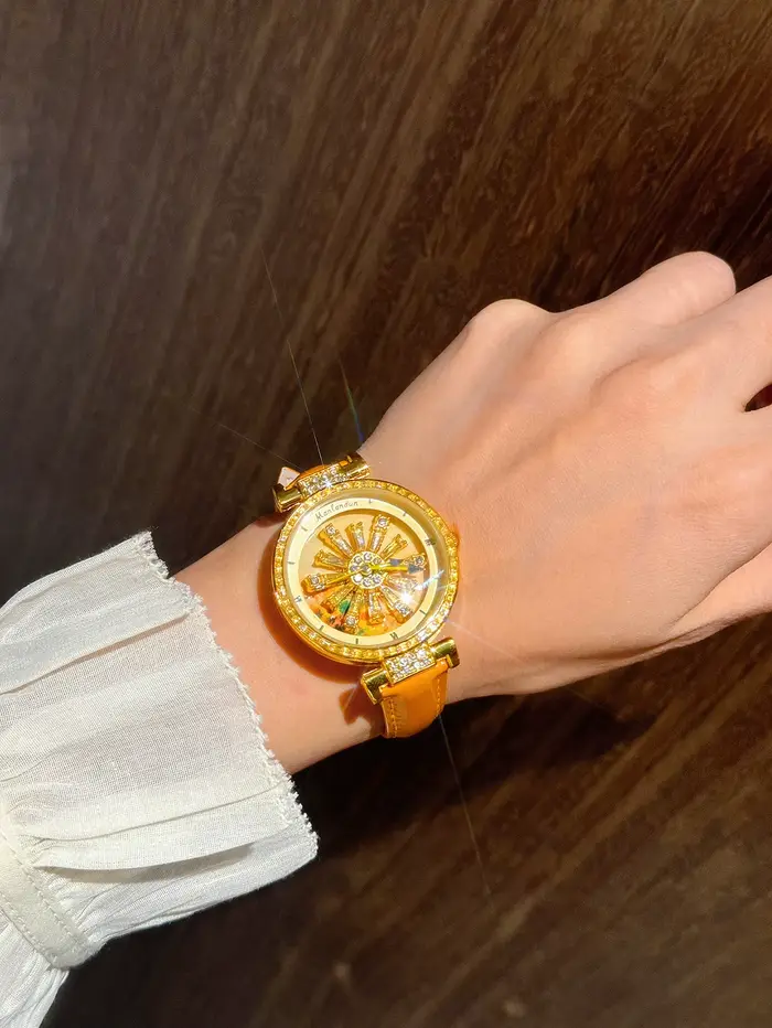 1 pièce de montre pour femme de luxe à la mode et accrocheuse incrustée de strass