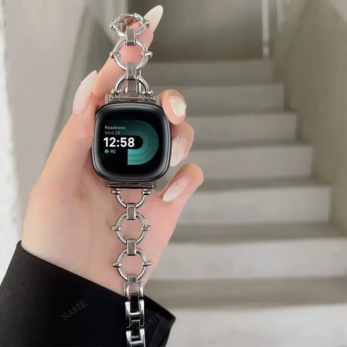 JOStrap-Bracelet de Luxe en Acier Inoxydable pour Fitbit Versa 2 3 4 Lite