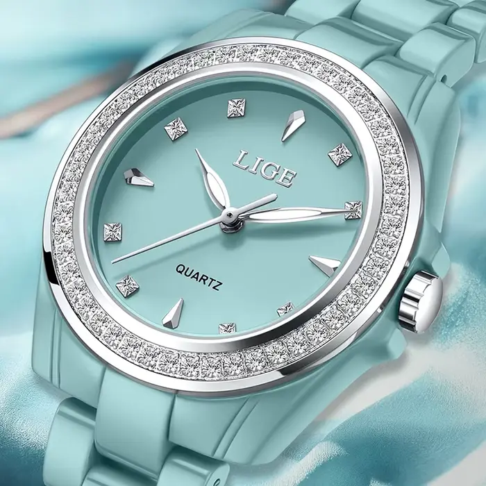 LIGE montre pour femme 2026 nouvelle céramique élégante