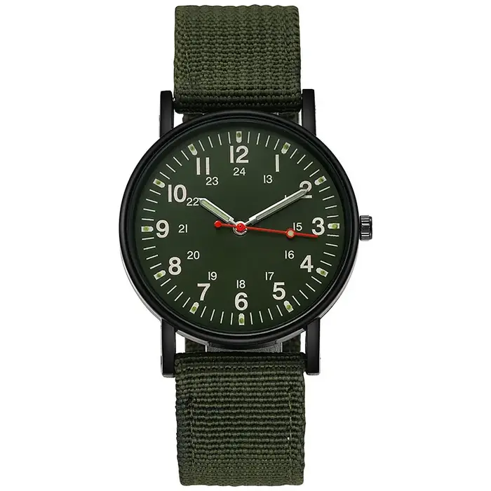 Hommes montres décontracté bracelet en Nylon montre de sport Anlog Quartz