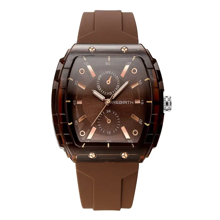 Montre pour femme abordable de couleur macaron, en forme de barillet, avec bracelet en silicone, lég