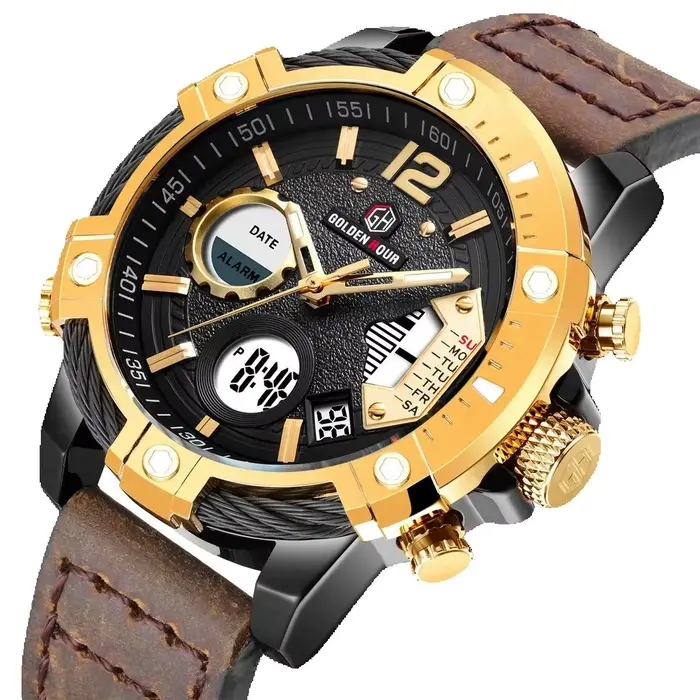 Nouvelle mode hommes montre double affichage militaire sport homme