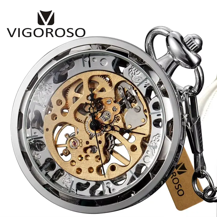 Montre à gousset — Steampunk squelette mécanique