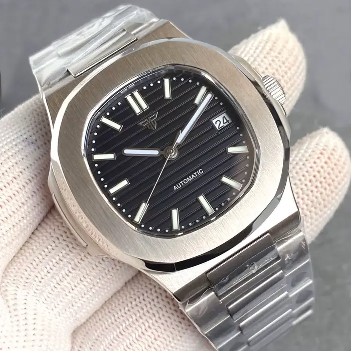 Montre Tandorio Automatique Boîtier Carré Acier Inoxydable Résistante à L'eau Occasions Spéciales Plongée Hommes