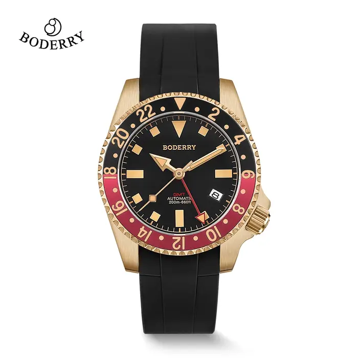 Boderry ADMIRAL GMT montre plongeur montres titane NH34 mouvement 200M étanche montre-bracelet automatique hommes femmes