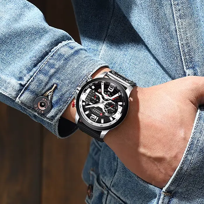 CURREN décontracté Sport montres pour hommes Top marque de luxe militaire en cuir montre-bracelet homme horloge mode