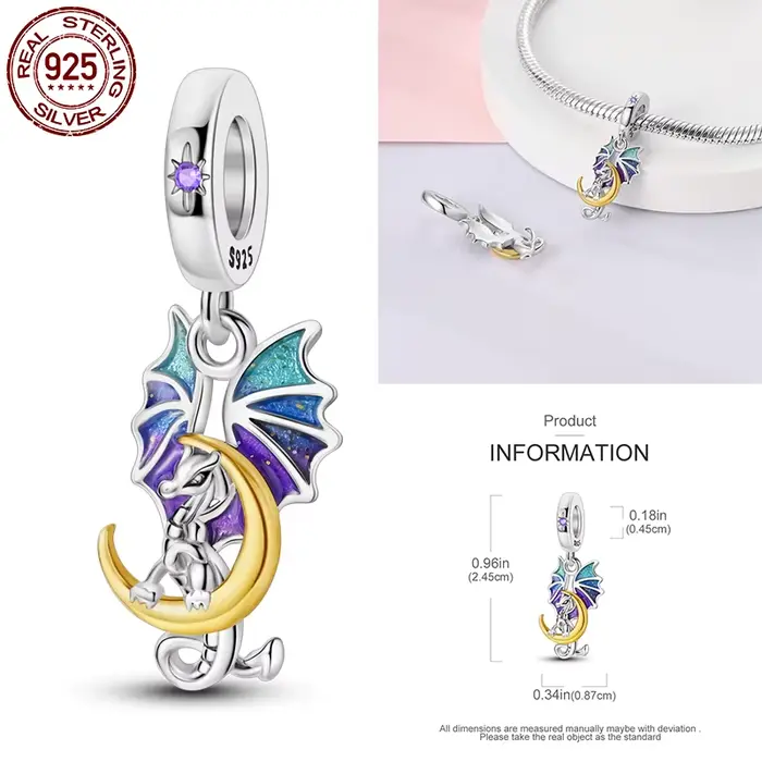 Extension de bracelet en argent sterling 925, compatible avec les bracelets à breloques originaux, p