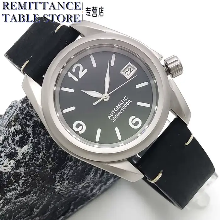 Montre mécanique automatique élégante vintage pour homme, calibre japonais NH35, verre saphir plat,