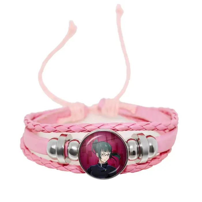 Bracelet en cuir avec dôme en verre décoratif pour femmes et hommes