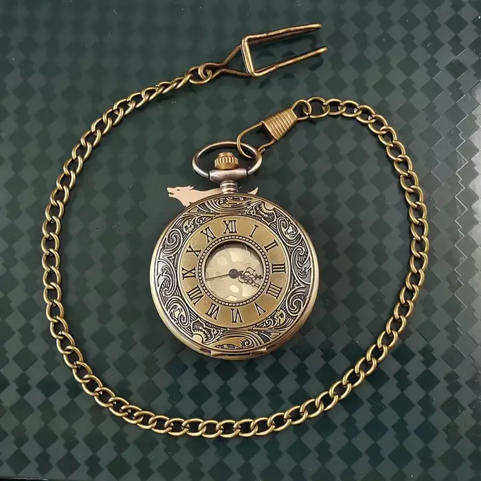 Shelby montre de poche, chaîne de gilet, accessoires de costume, montre tourbillon rétro électroniqu