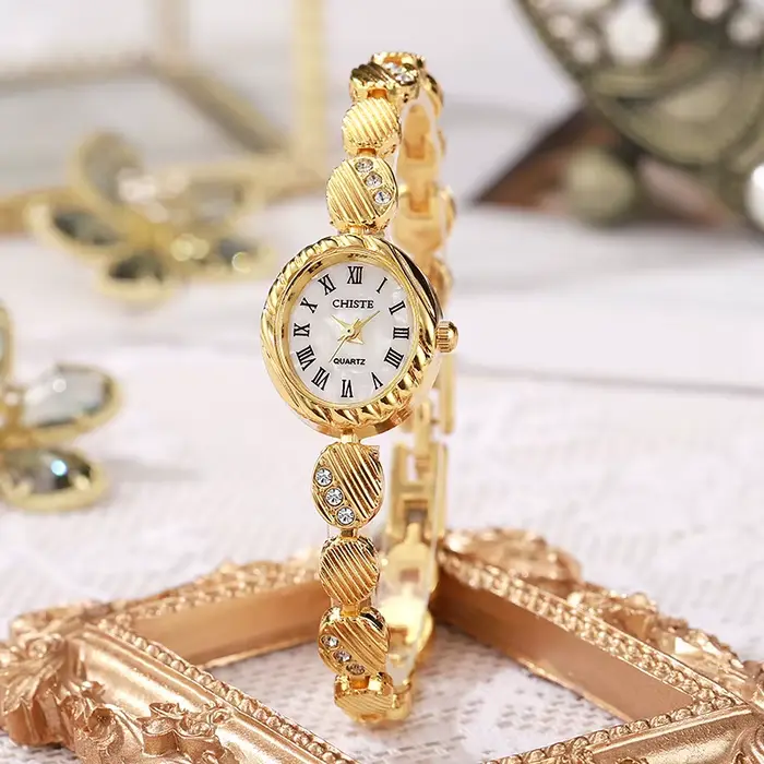 Montres de luxe pour femmes, Bracelets en cristal, marque haut de gamme, élégantes, or et argent, po