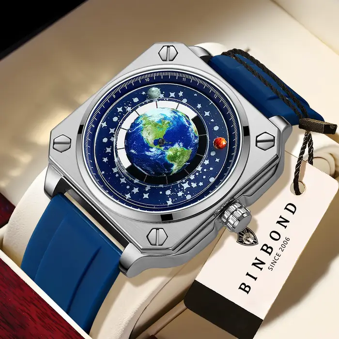 Montres-bracelets BINBOND Earth&Star Cool Quartz pour hommes, lumineuses, étanches, précises, sportives, durables, décontractées, Reloj