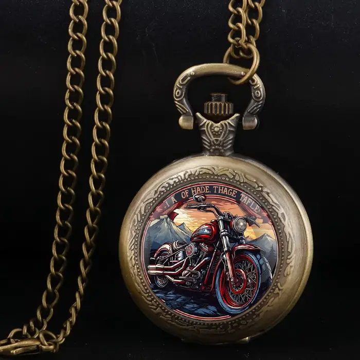 Montre de poche Vintage pour moto pour hommes