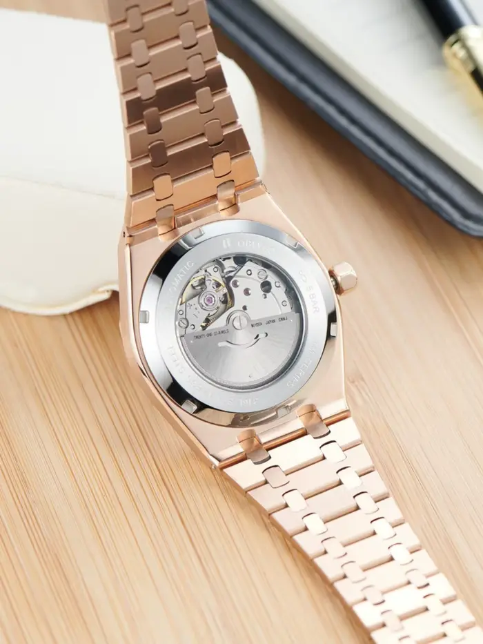 Montre automatique OBLVLO pour hommes, édition limitée, acier inoxydable, cadran gaufré lumineux, résistance à l'eau 5ATM, occasions spéciales