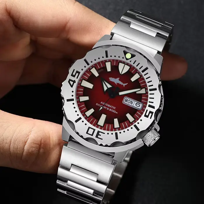 Montre Heimdallr V2 Monster Frost pour Hommes, Plongée, Automatique, Résistante à l'Eau, Sport, Lumineuse, Calendrier Complet, Bracelet Acier Inoxydable