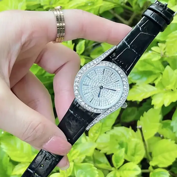 Montre à Quartz avec strass en cristal pour femmes, montre-bracelet de luxe, de marque originale, à 