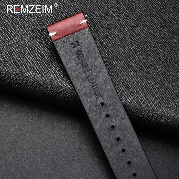 REMZEIM – Bracelet de montre Vintage en cuir de vache pour hommes et femmes