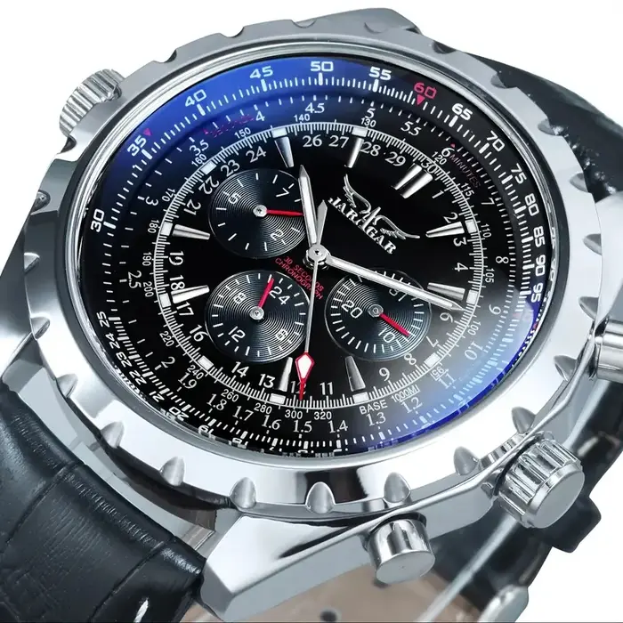 Montre de pilote de luxe pour homme - Mouvement mécanique automatique
