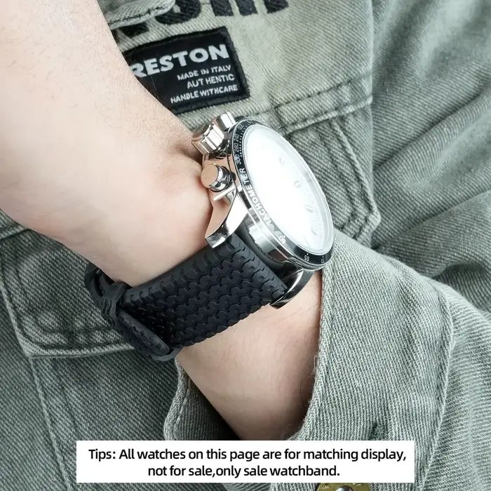 Bracelet de montre en caoutchouc pour hommes résistant à l'eau confortable et élégant pour différentes occasions