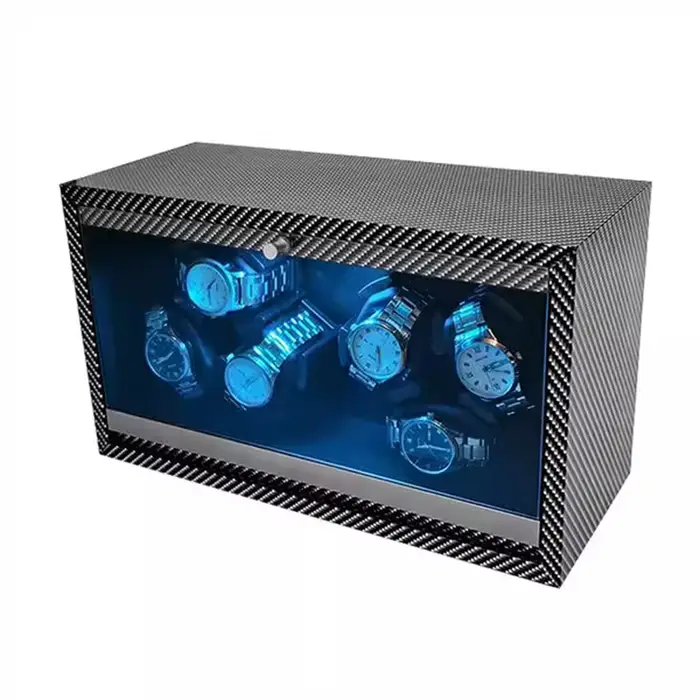 Boîte de rangement pour montres automatiques avec remontoir 6 emplacements, remontoir automatique av