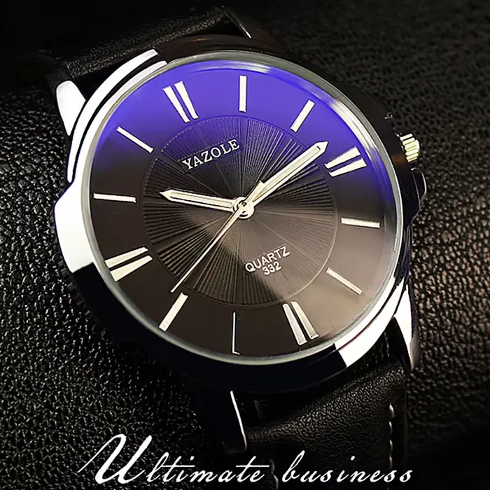 Nouveau YAZOLE hommes montres haut de gamme de luxe montre en verre bleu