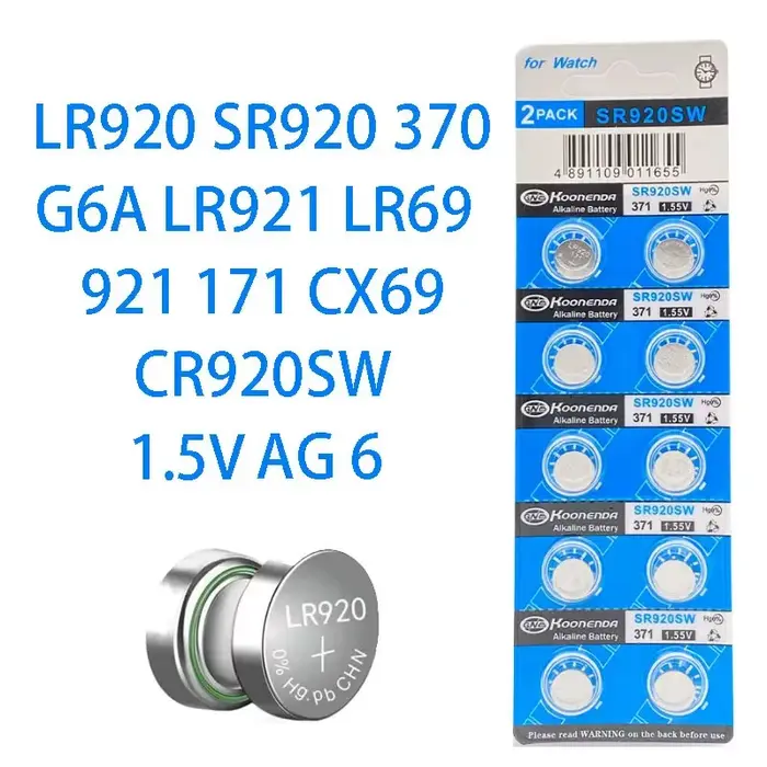 20/60/110 pièces LR920 AG6 piles bouton SR920SW 171 371 370 LR69 LR921 G6A SR920 1.55V pile
