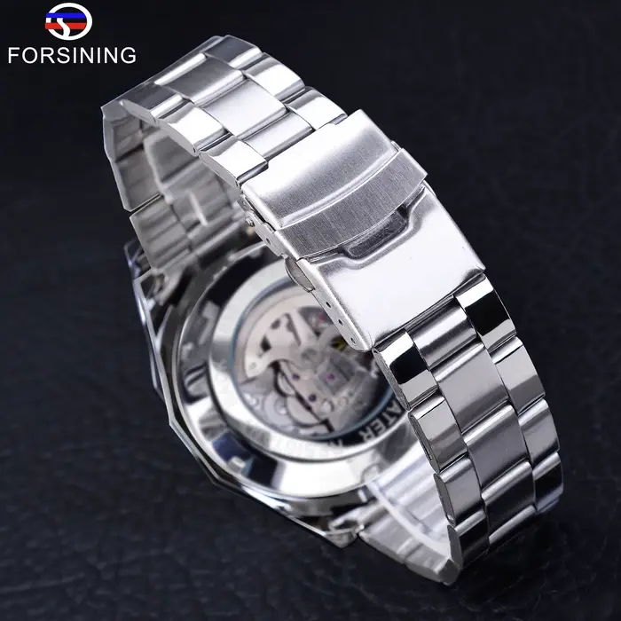 Forsining-Montre-bracelet étanche en acier inoxydable pour homme
