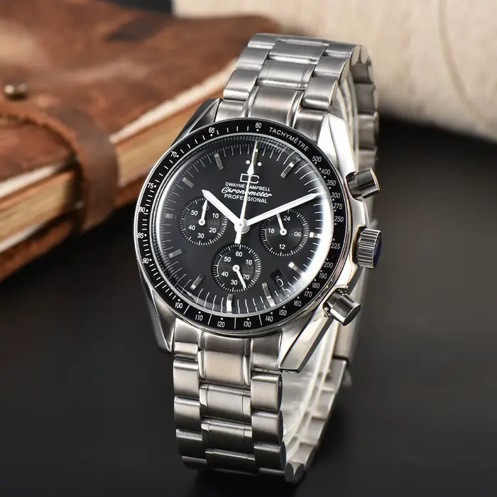 Montre Quartz Multifonction Boitier Acier Inoxydable Cadran Panda Occasions Speciales Hommes