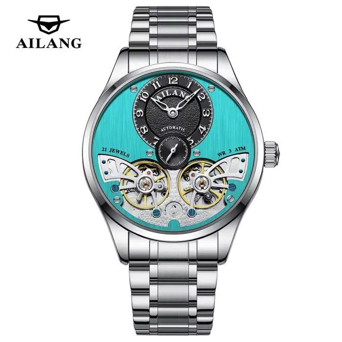 AILANG 2026 nouvelle montre de luxe Double Tourbillon hommes montres mécaniques en acier inoxydable 