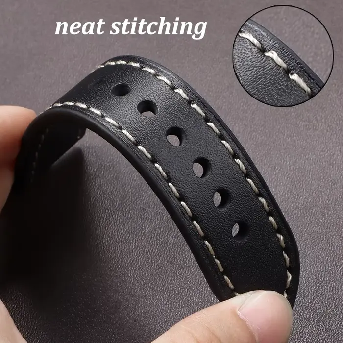 Bracelet de montre en cuir véritable vintage poli et mat avec pin buckle pour montres traditionnelles occasions spéciales femmes hommes