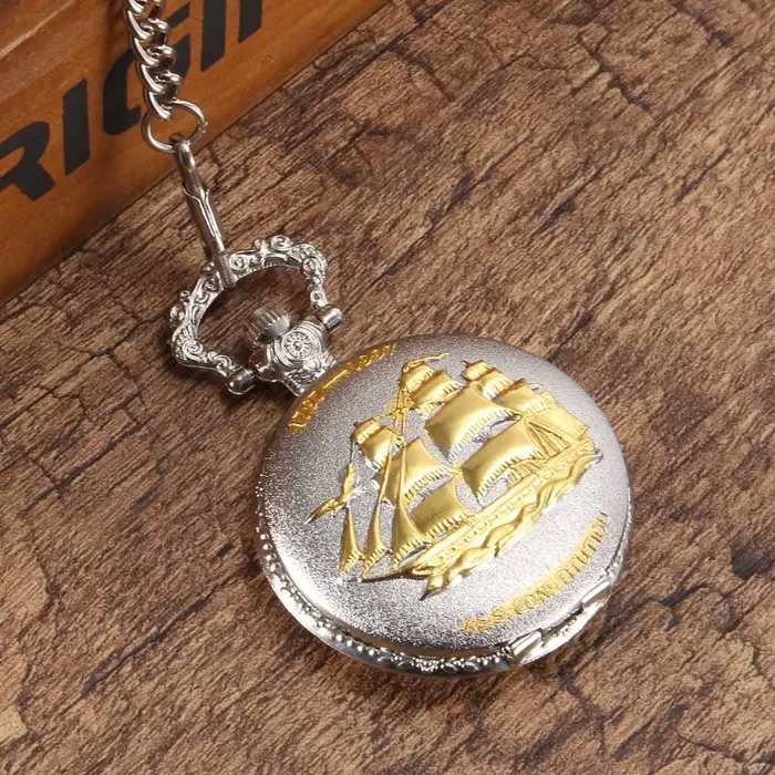 Montre de Poche Vintage à Quartz avec Cadran à Chiffres Romains