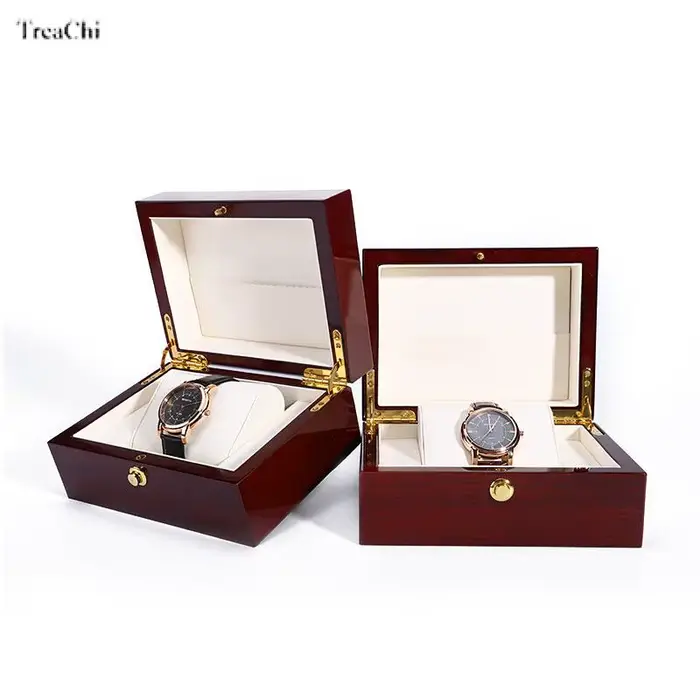 Boîte à bijoux en bois laqué haut de gamme, accessoires de montre