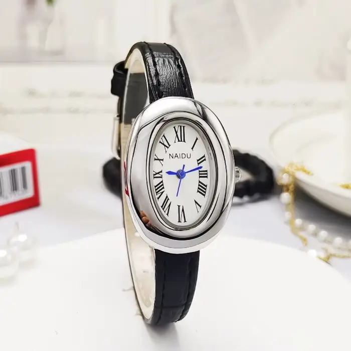 Vintage ovale oeuf d'oie montre à Quartz mode luxe bracelet en cuir femmes montre-bracelet dames robe montres cadeau horloge Relojes