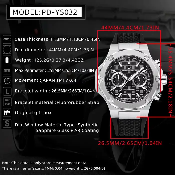 Nouvelle montre pour homme de 44 mm