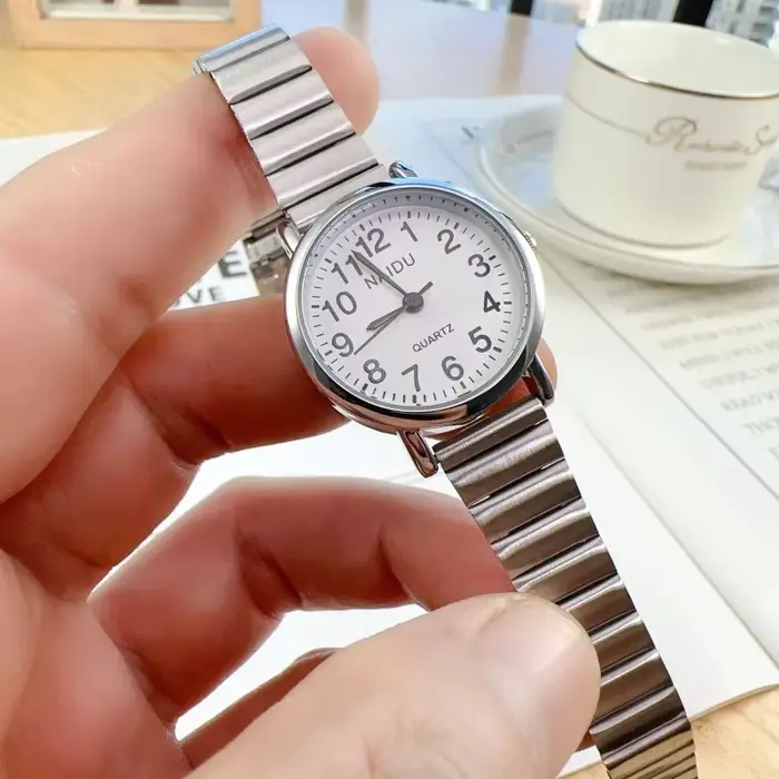 Montre-bracelet à quartz en acier inoxydable pour femme, marque de luxe légère, affaires, mode étudi
