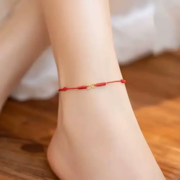 Bracelet en corde rouge tressé à la main, bracelet en alliage pour couple, boucle simple, accessoire
