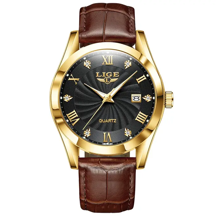 LIGE femmes montre mode bracelet en cuir Sport étanche montres