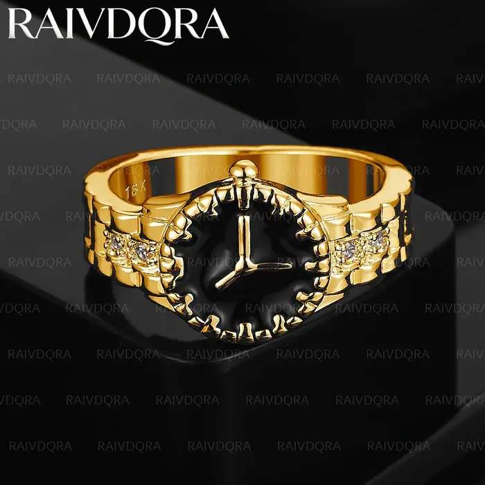 Montre plaquée or 18 carats en zircone pour femmes