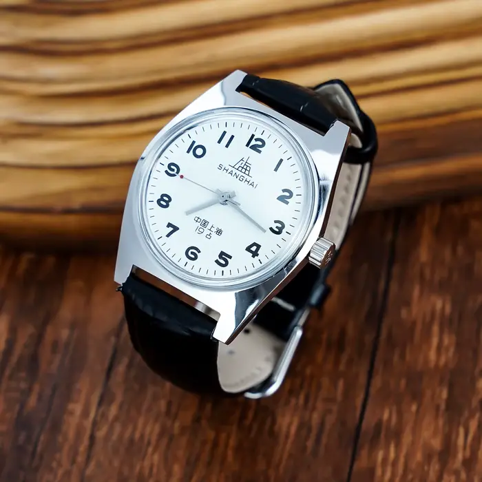 Montre-bracelet mécanique HEIMDALLR vintage pour homme avec mouvement manuel et bracelet en cuir pour occasions spéciales