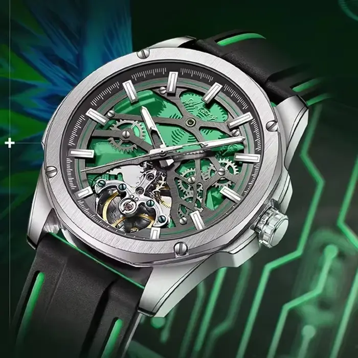 Montre mécanique automatique pour homme AILANG avec tourbillon et bracelet ajouré