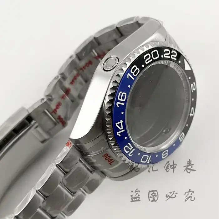 Boîtier de montre en acier inoxydable argenté 44MM SEA Big DEEP Homage avec verre saphir