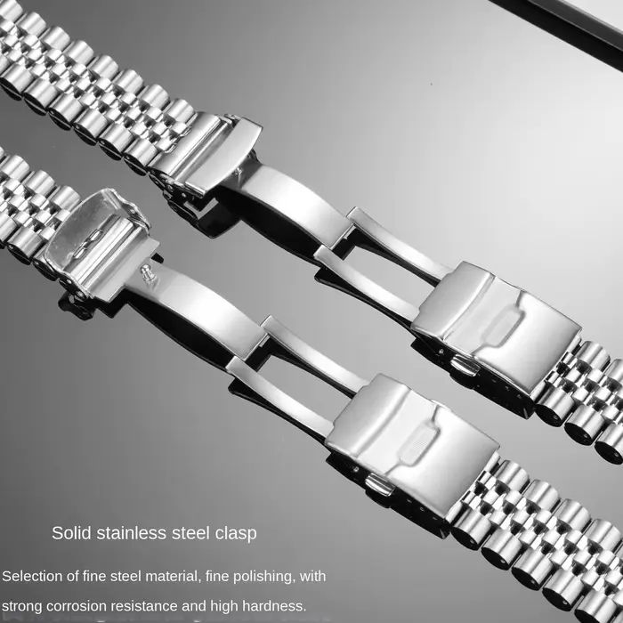 Bracelet de montre de style Jubilee argenté de 20mm