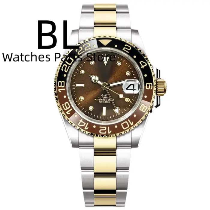 Montres mécaniques BLIGER 40MM bicolores or Rootbeer pour hommes