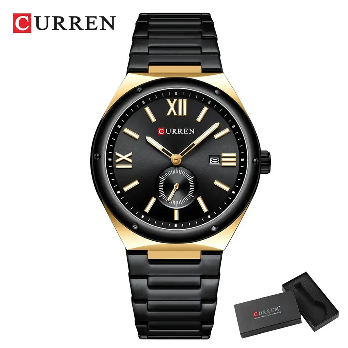 Nouvelle montre homme Curren 2024 quartz décontractée avec calendrier complet et résistance à l'eau pour homme style décontracté et élégant occasions quotidiennes et spéciales