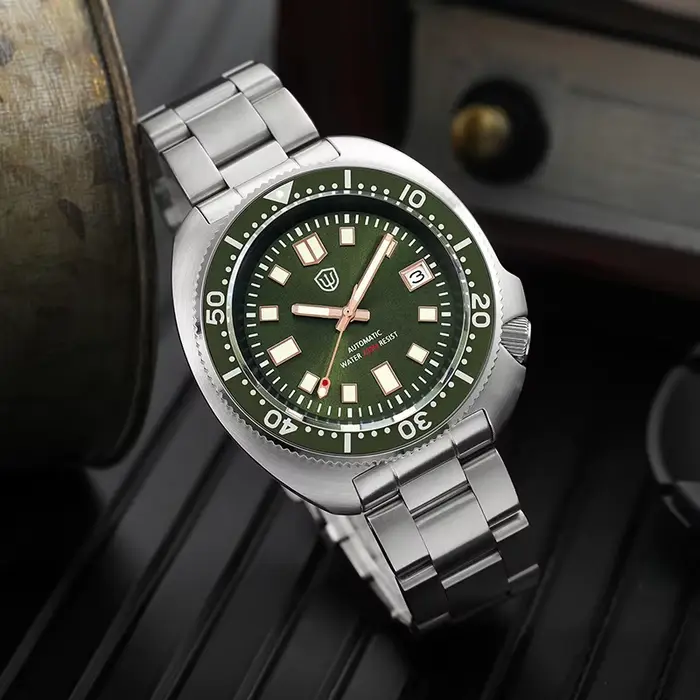 Montre de Plongée Vintage en Acier Inoxydable PVD avec Mouvement Automatique NH35A pour Hommes Occasions Spéciales Plongée