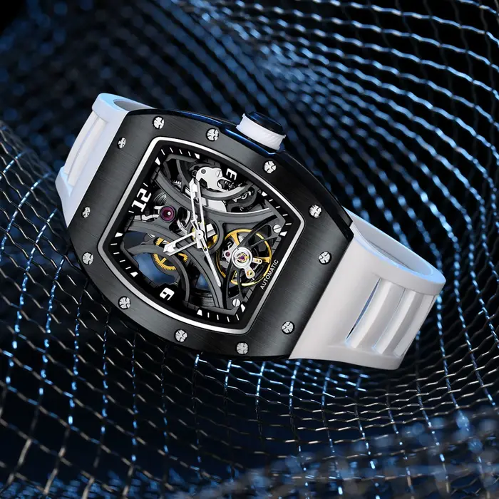 Montre-bracelet Daniel Gorman en acier inoxydable avec mouvement automatique pour homme résistante à l'eau pour occasions sportives et formelles
